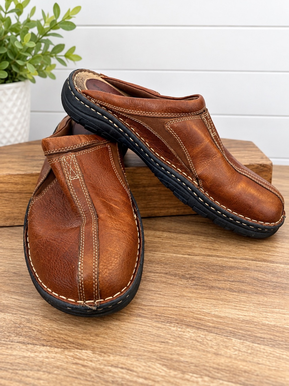 Skechers Brown Leather Slip-On Loafers